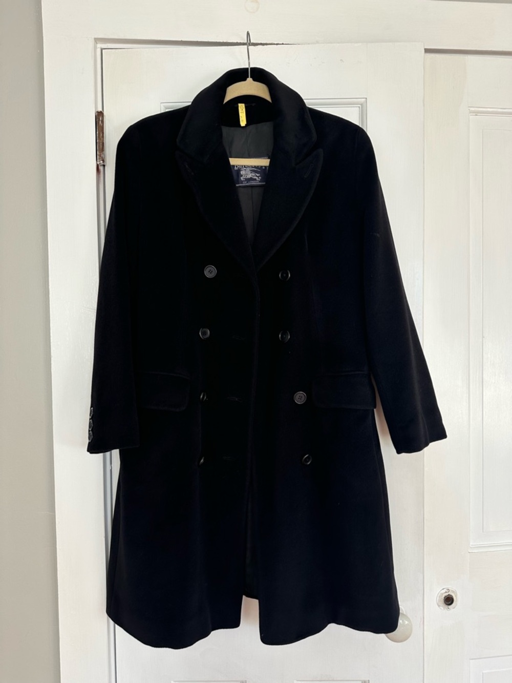 Burberry Black Double-Breasted Wool Peacoat